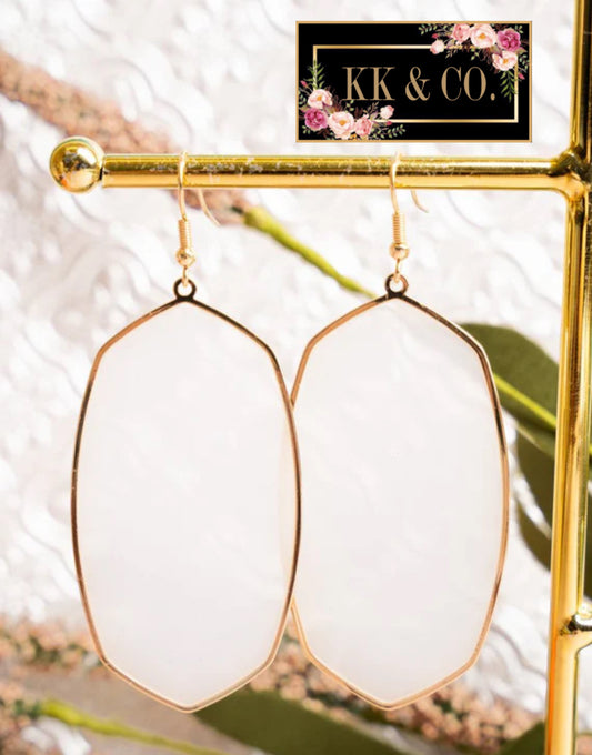 Think It Through White Clear Earrings